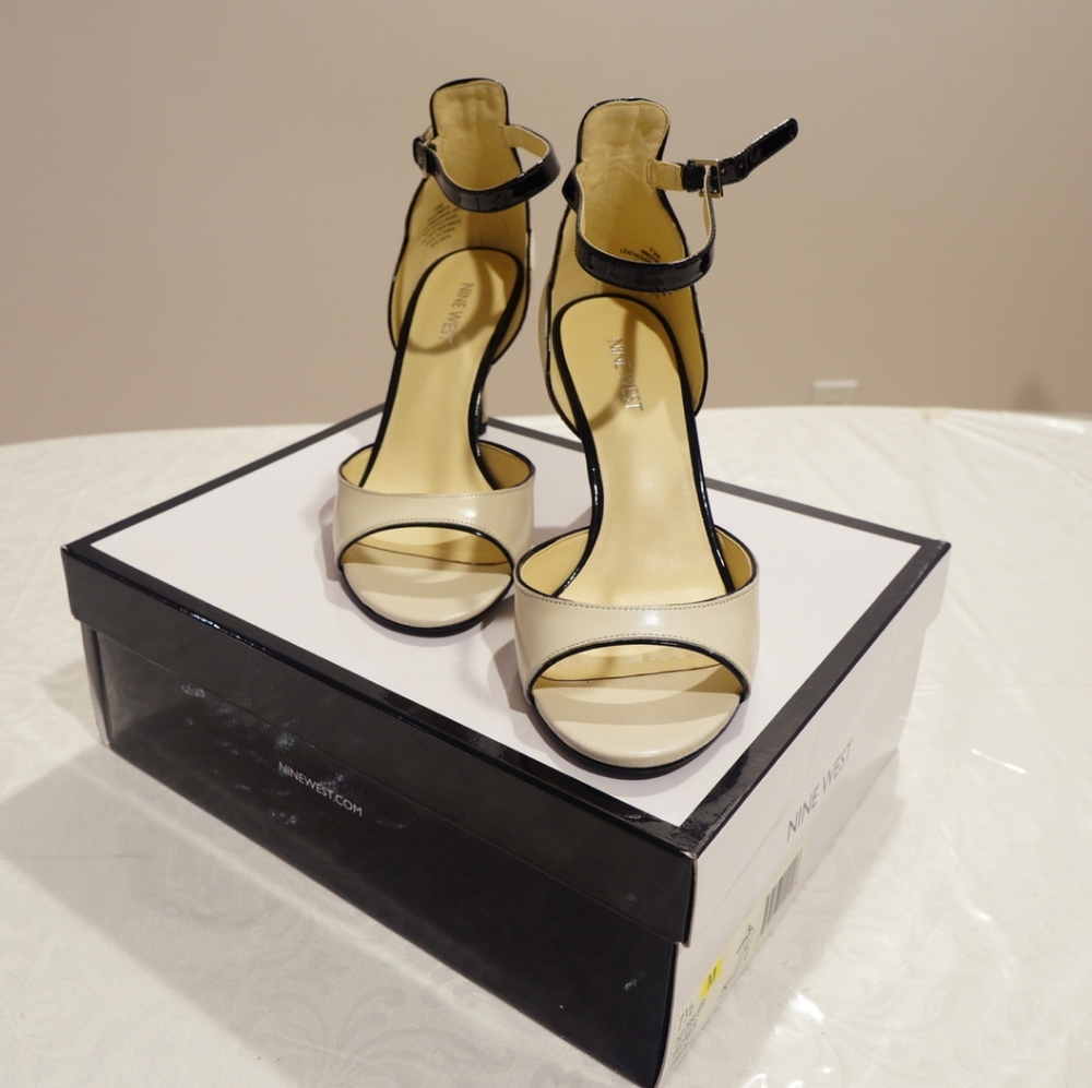 Nine West Leather Open Toe Heels - Picture 4 of 7